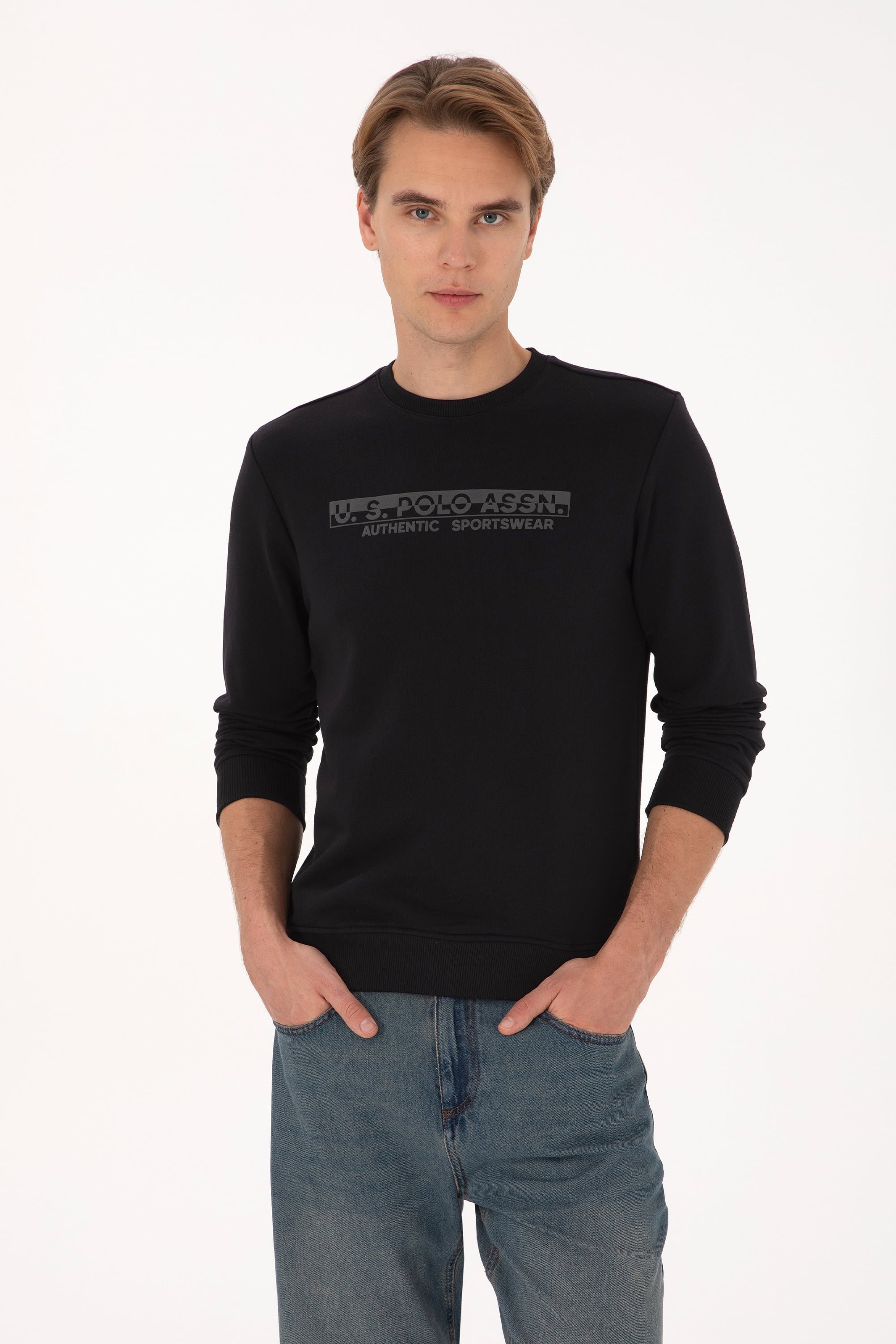 سویشرت سیاه رگولار مردانه یو اس پولو | US POLO ASSN