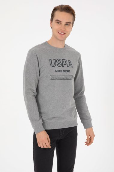 سویشرت  خاکستری ملانژ  رگولار  مردانه یو اس پولو | US POLO ASSN