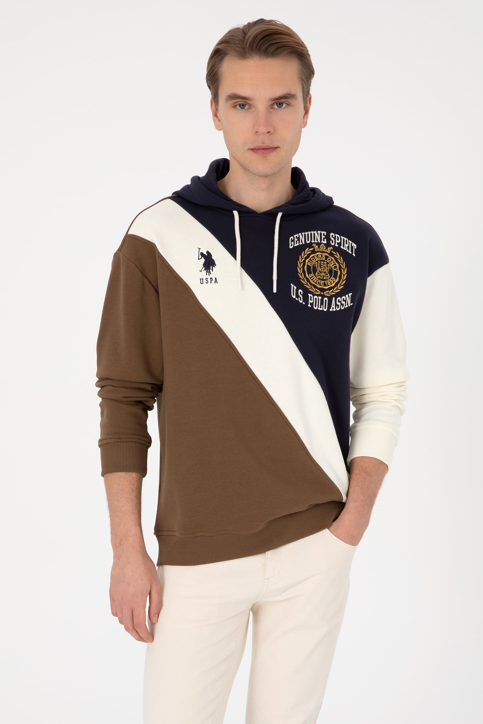 سویشرت خاکی ریلکس مردانه یو اس پولو | US POLO ASSN