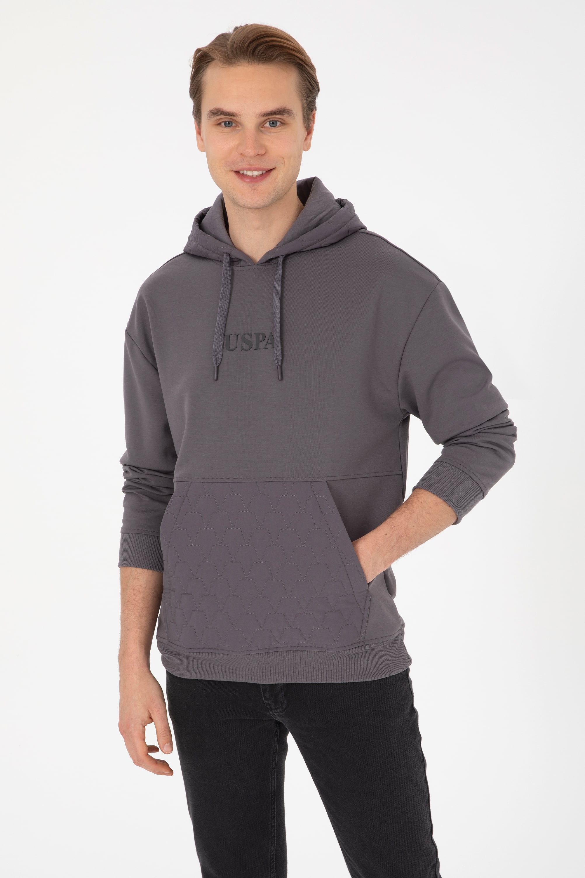 سویشرت خاکستری ریلکس مردانه یو اس پولو | US POLO ASSN