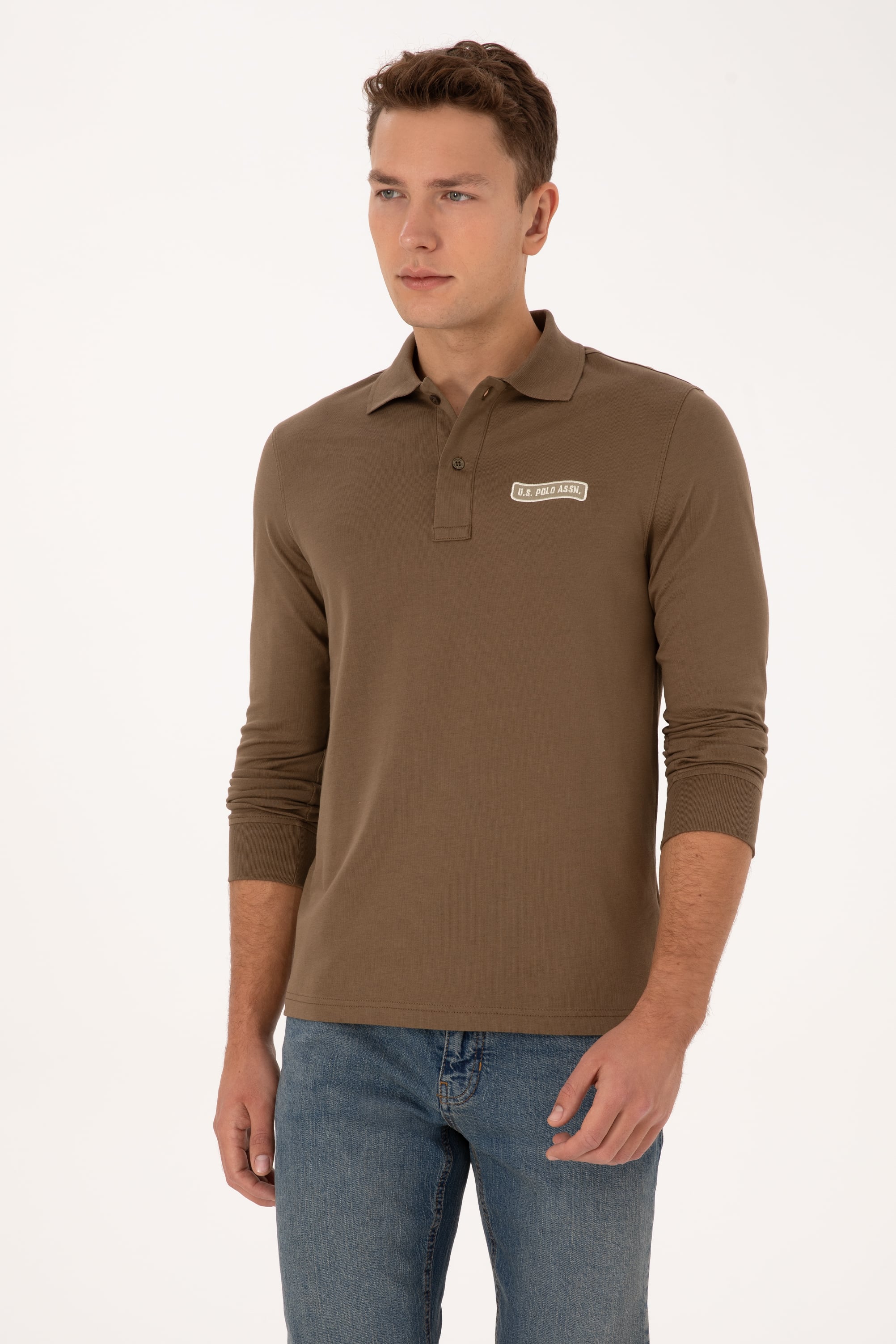 سویشرت خاکی رگولار مردانه یو اس پولو | US POLO ASSN