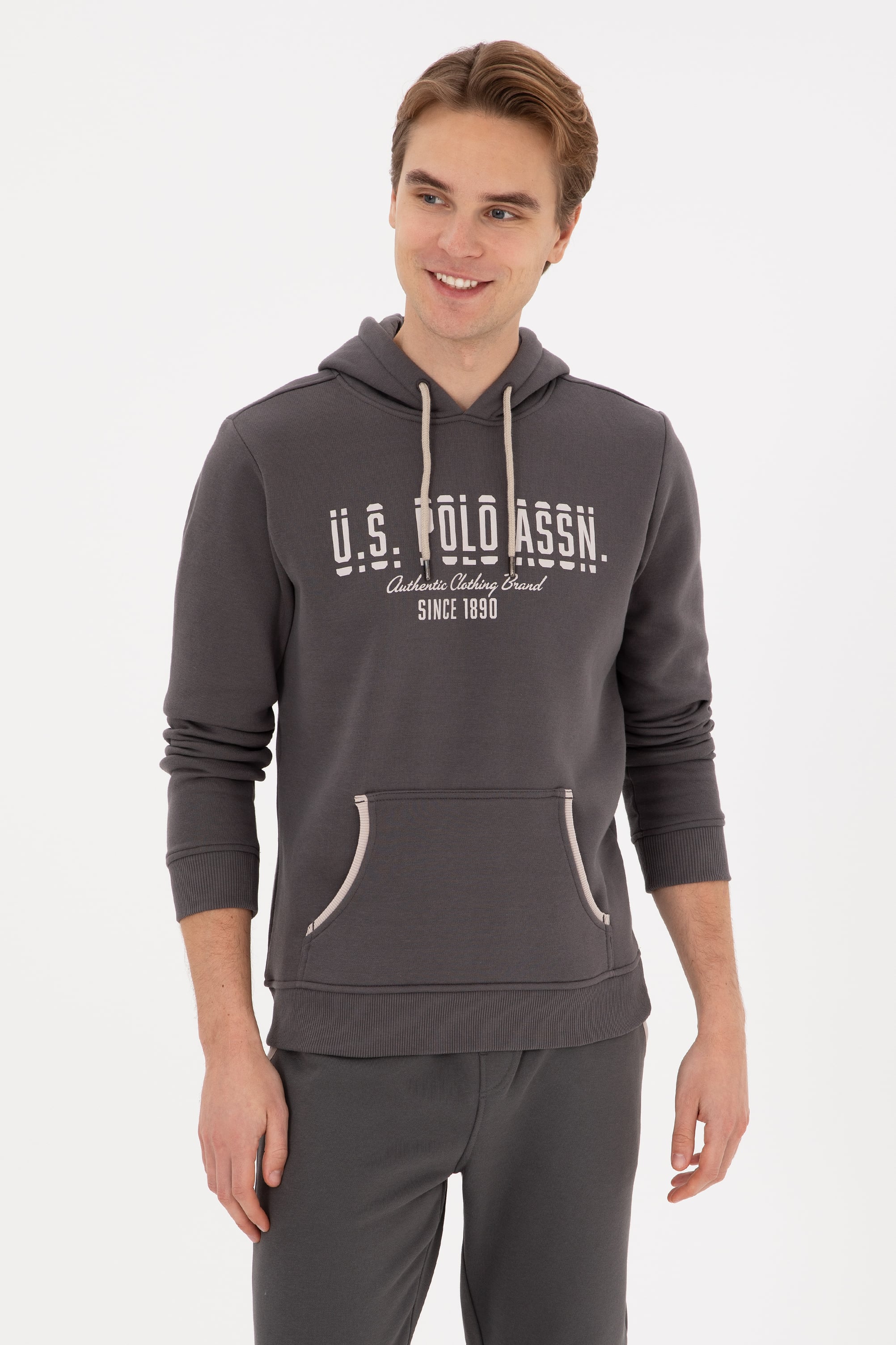 سویشرت خاکستری رگولار مردانه یو اس پولو | US POLO ASSN