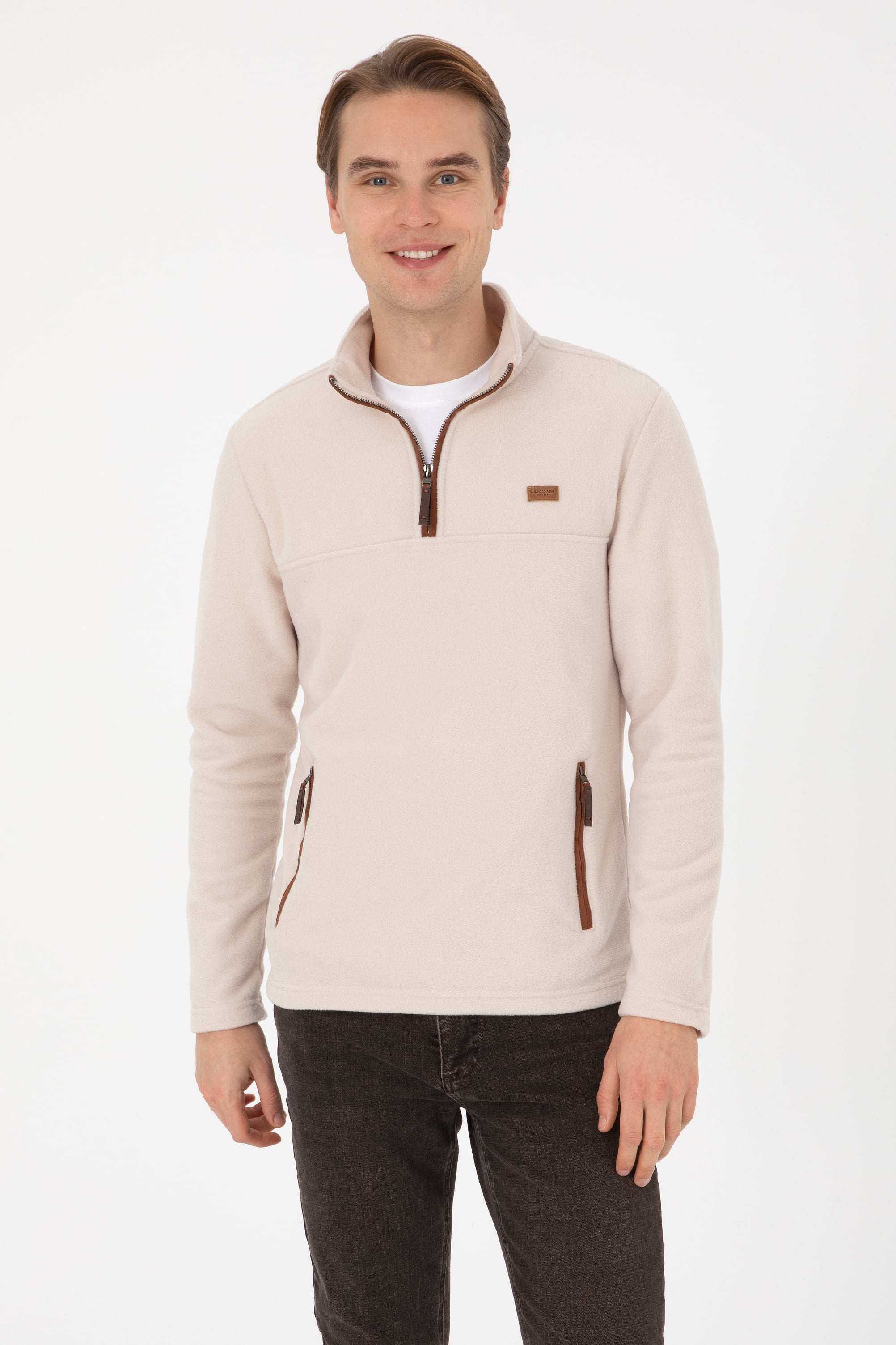 سویشرت خاکستری رگولار مردانه یو اس پولو | US POLO ASSN