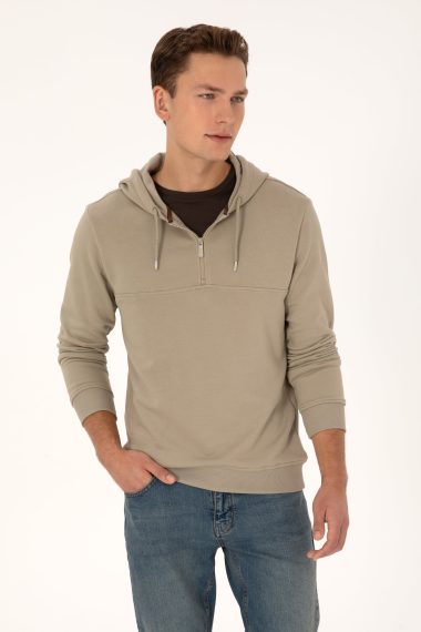 سویشرت  خاکی روشن  رگولار  مردانه یو اس پولو | US POLO ASSN