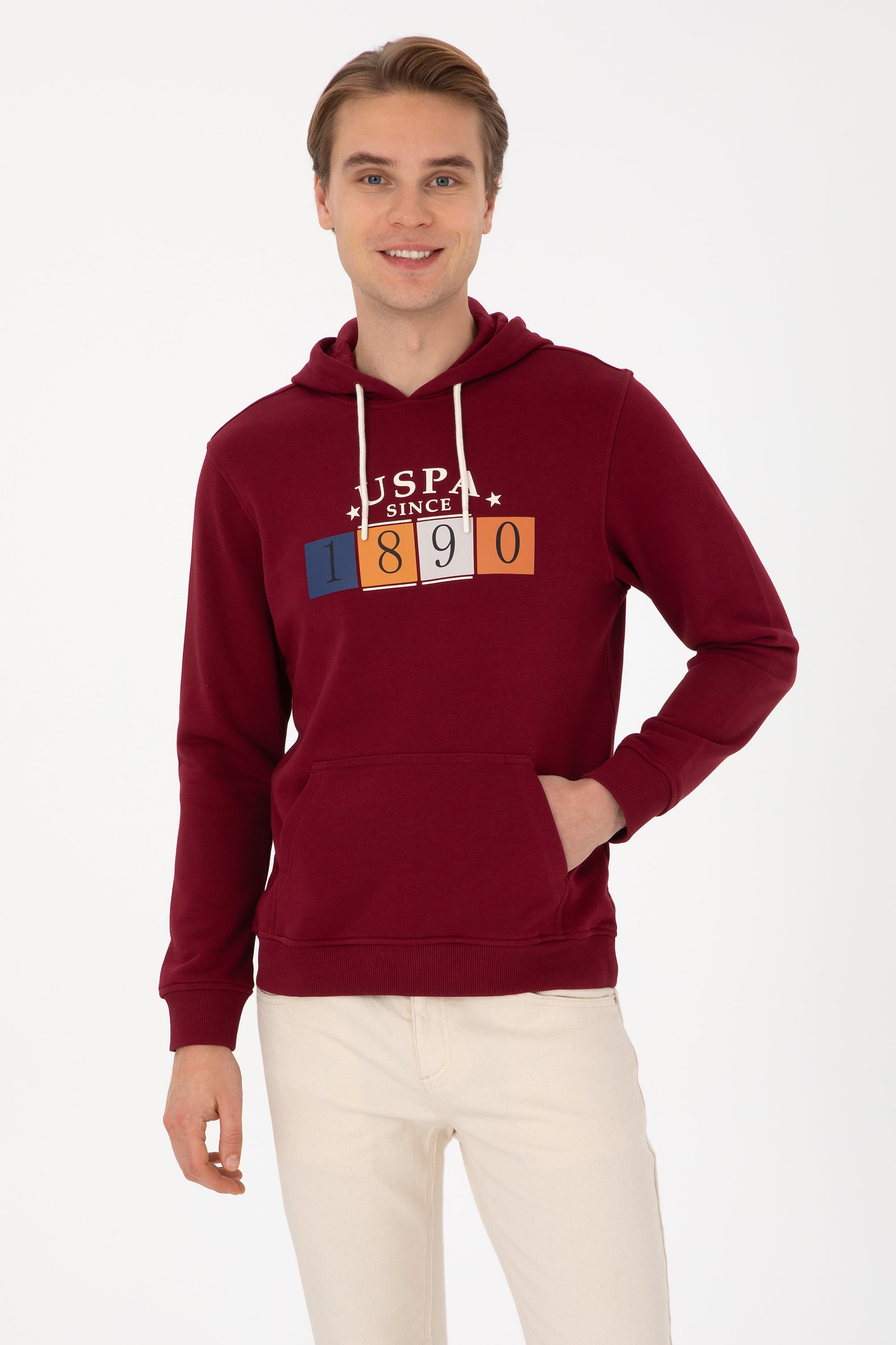 سویشرت بورگاندی رگولار مردانه یو اس پولو | US POLO ASSN
