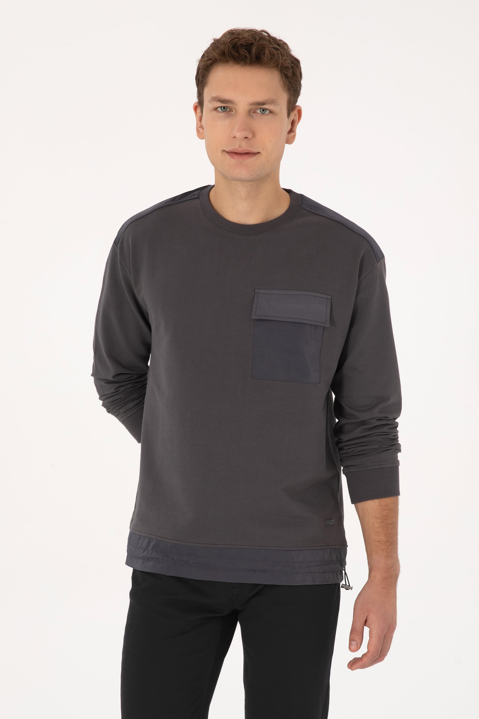 سویشرت خاکستری ریلکس مردانه یو اس پولو | US POLO ASSN