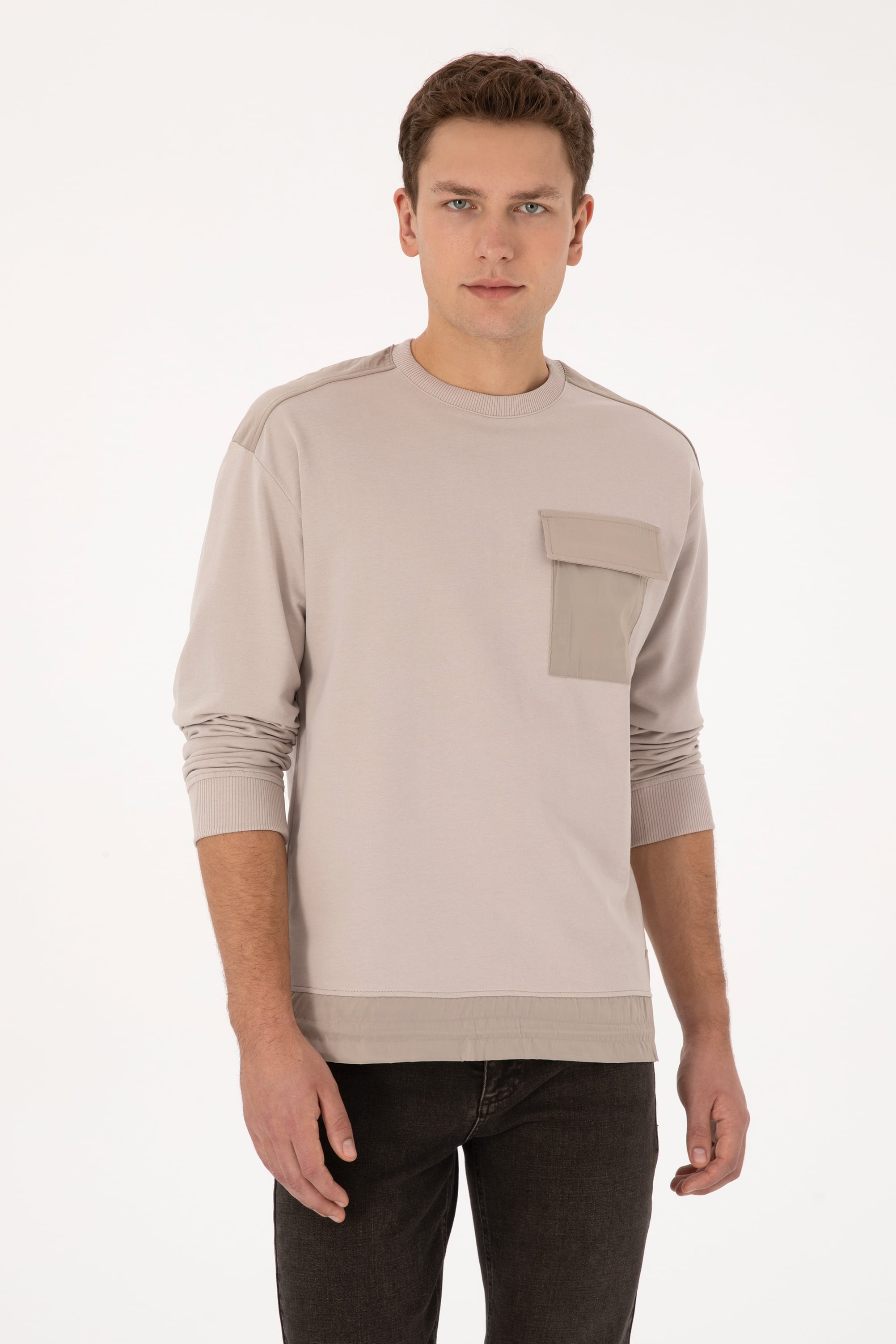 سویشرت خاکستری ریلکس مردانه یو اس پولو | US POLO ASSN