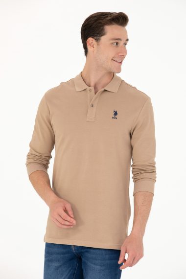 سویشرت یقه پولو شتری  رگولار آستین بلند مردانه یو اس پولو | US POLO ASSN