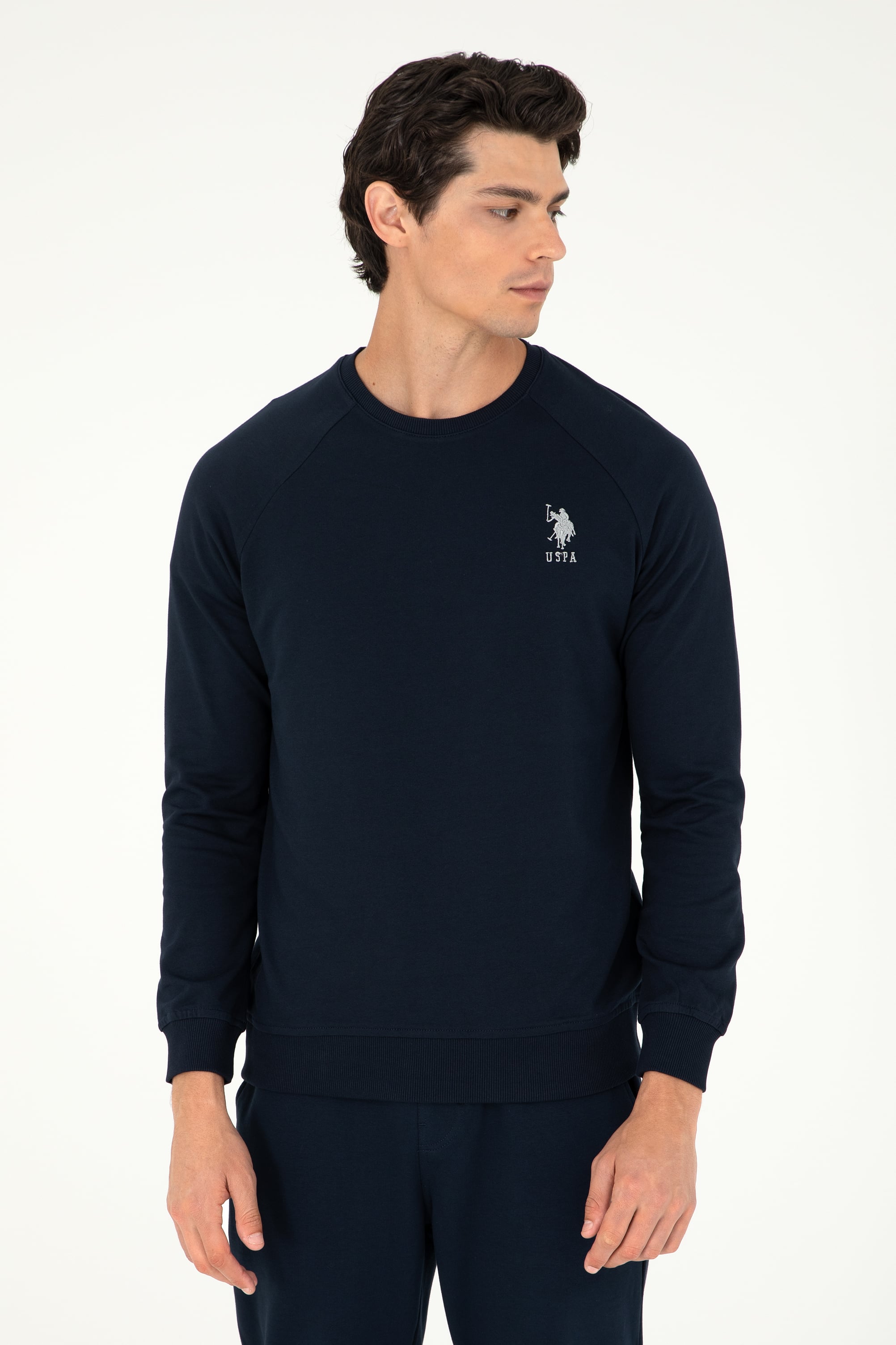 سویشرت یقه گرد لاجورد رگولار مردانه یو اس پولو | US POLO ASSN