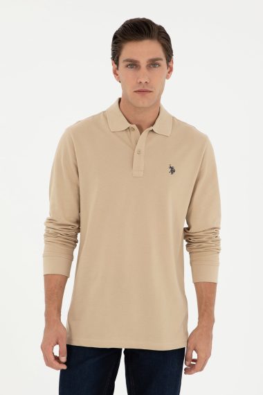 سویشرت یقه پولو کرمی  رگولار  مردانه یو اس پولو | US POLO ASSN