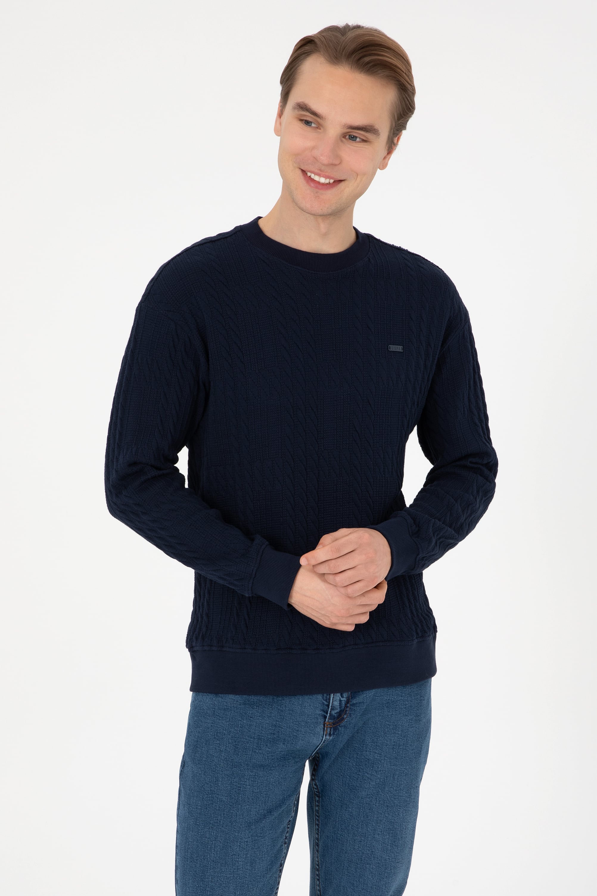 سویشرت لاجورد ریلکس مردانه یو اس پولو | US POLO ASSN