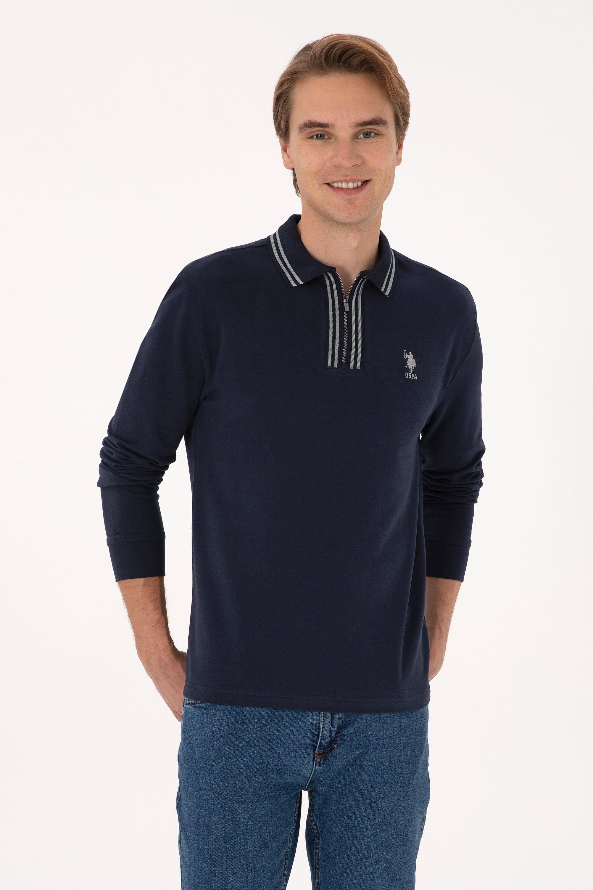 سویشرت لاجورد ریلکس مردانه یو اس پولو | US POLO ASSN