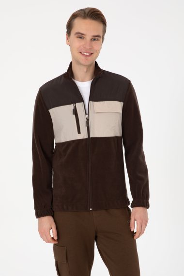 سویشرت  قهوه ای تیره  رگولار  مردانه یو اس پولو | US POLO ASSN