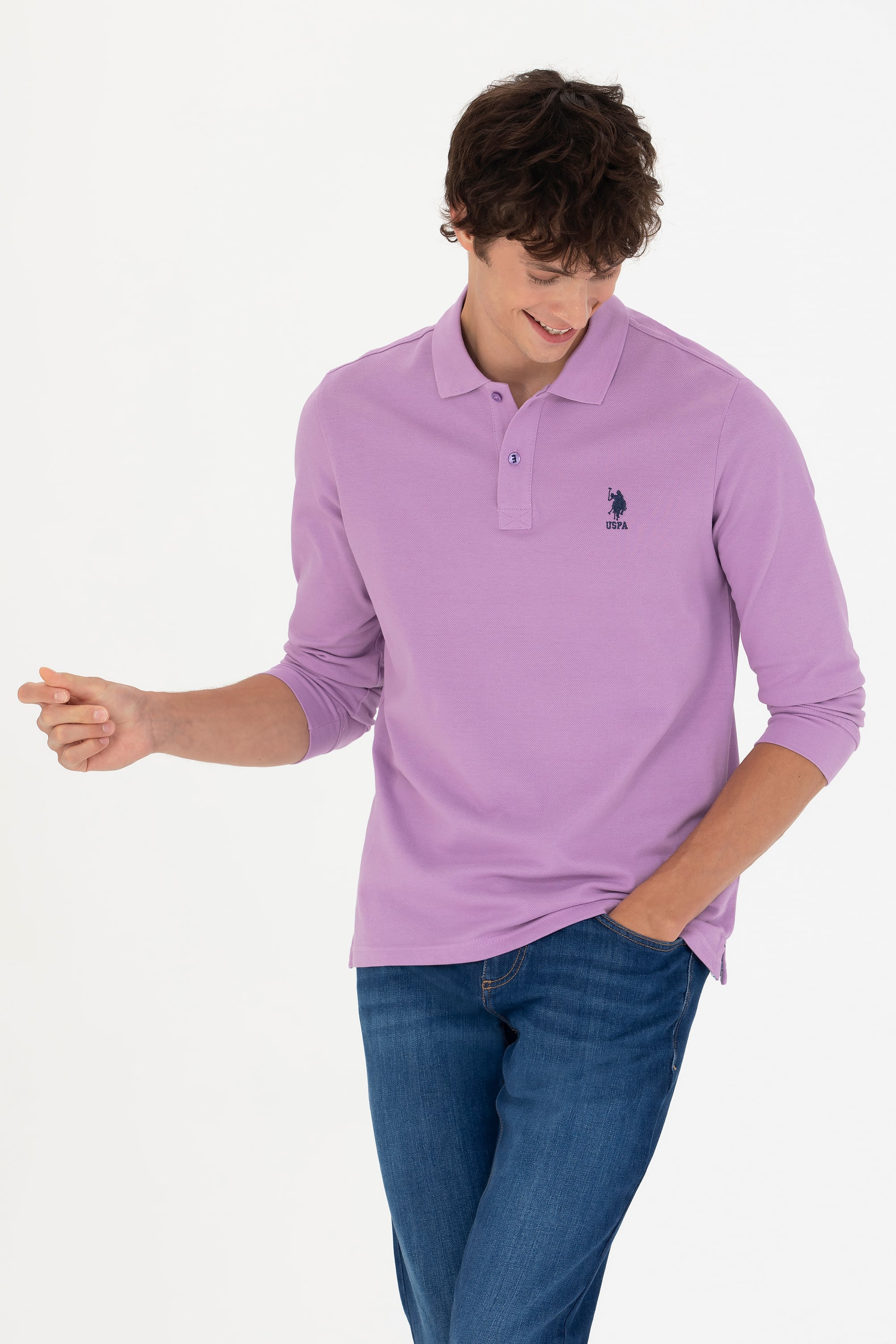 سویشرت  رگولار یقه پولو مردانه یو اس پولو | U.S. Polo Assn.