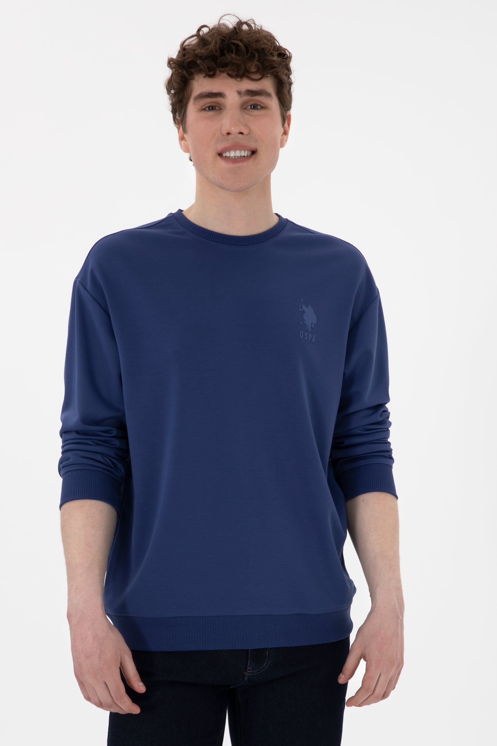 سویشرت لاجورد روشن ریلکس مردانه یو اس پولو | US POLO ASSN