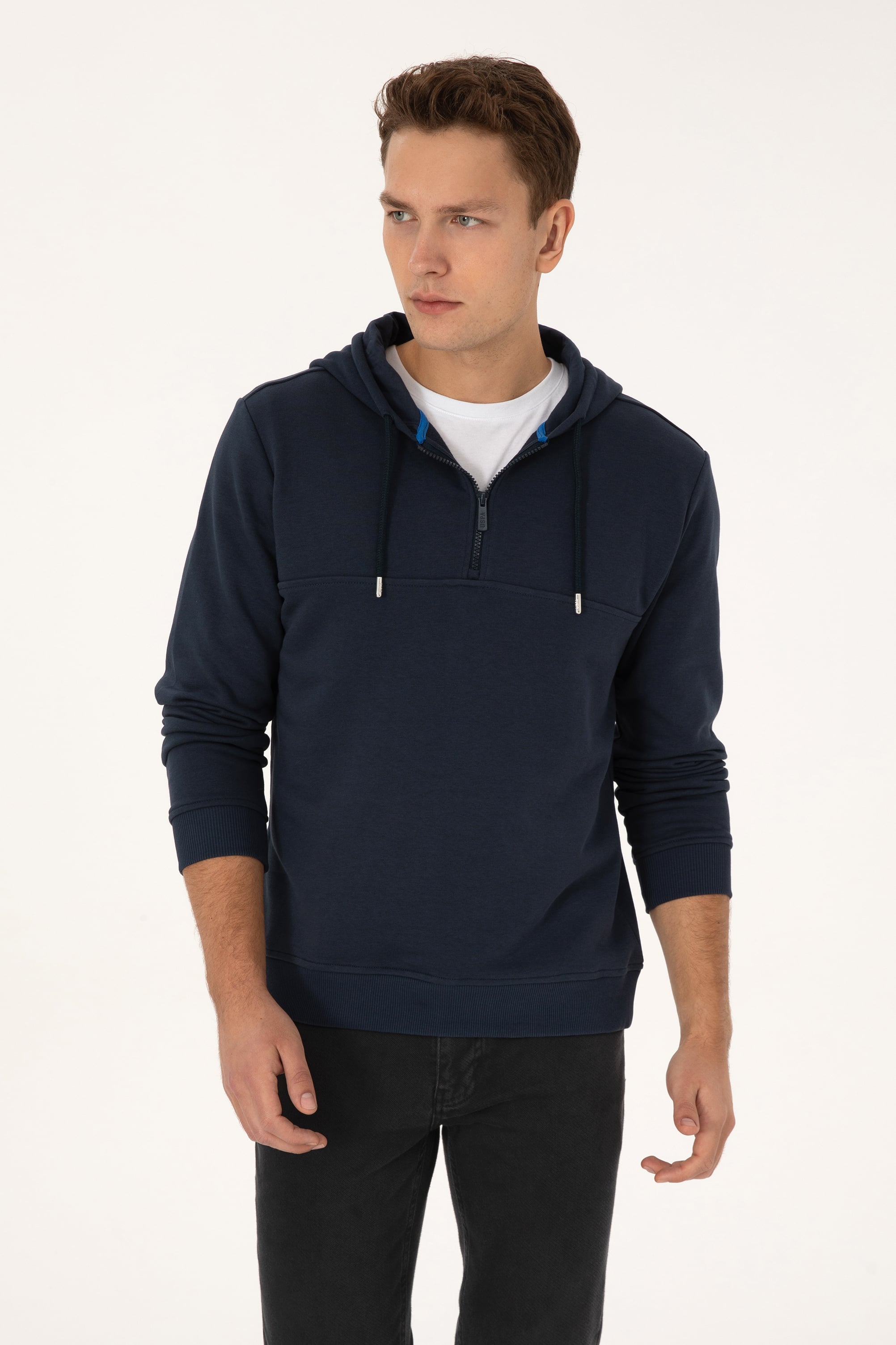 سویشرت لاجورد روشن رگولار مردانه یو اس پولو | US POLO ASSN