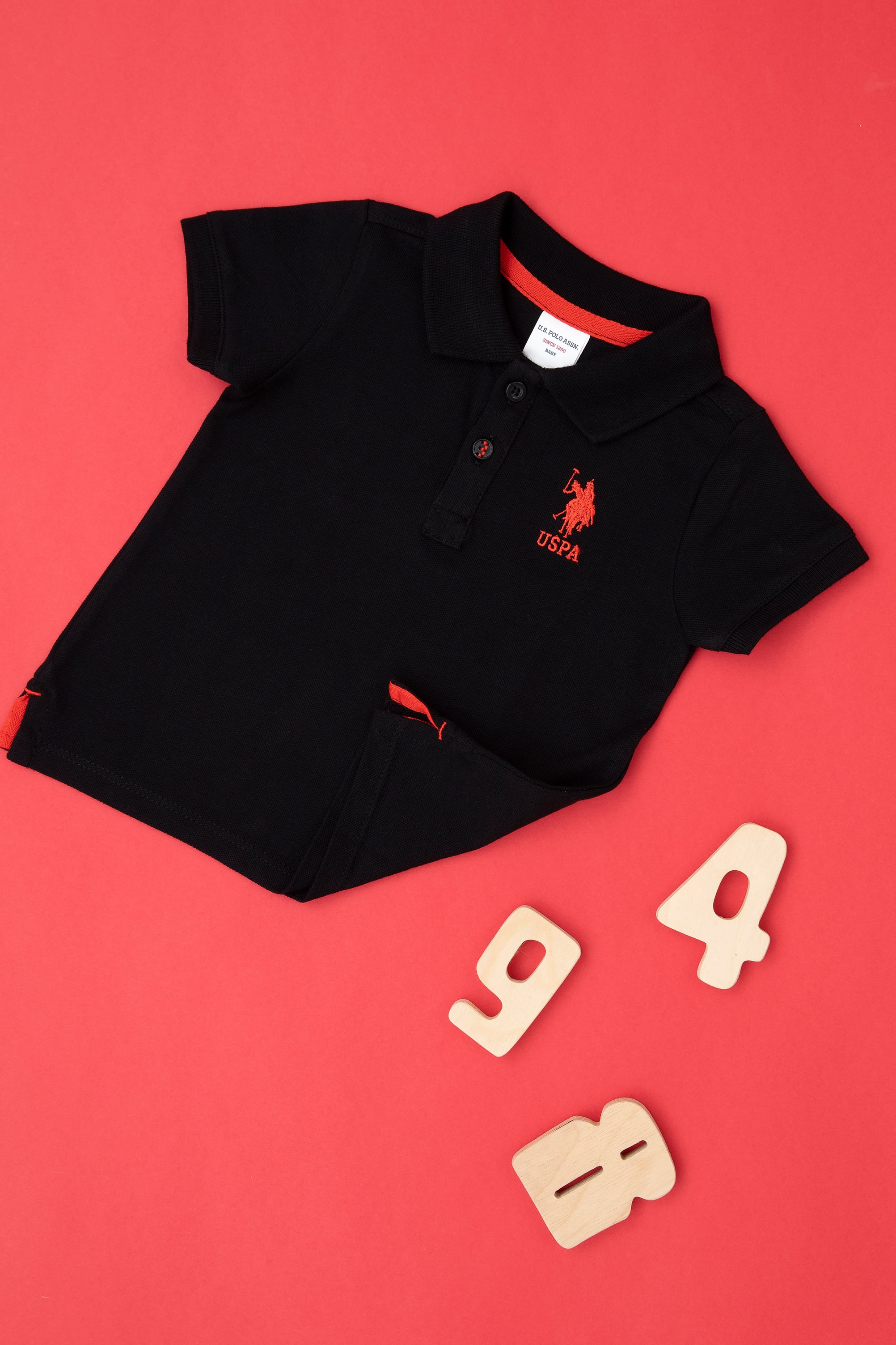 پولوشرت یقه پولو سیاه استاندارد فیت پسرانه یو اس پولو | US POLO ASSN