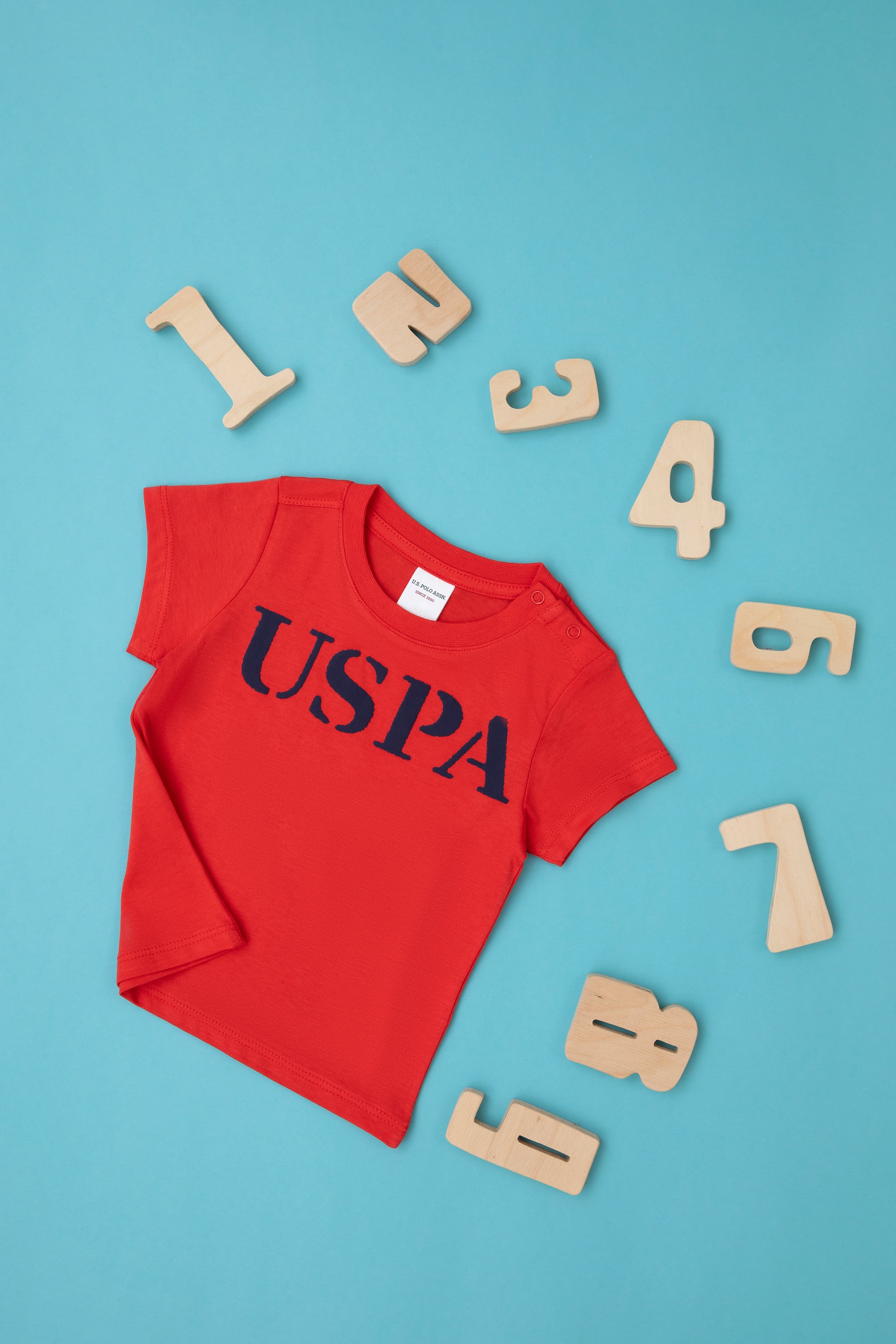 تی شرت یقه گرد قرمز استاندارد فیت پسرانه یو اس پولو | US POLO ASSN