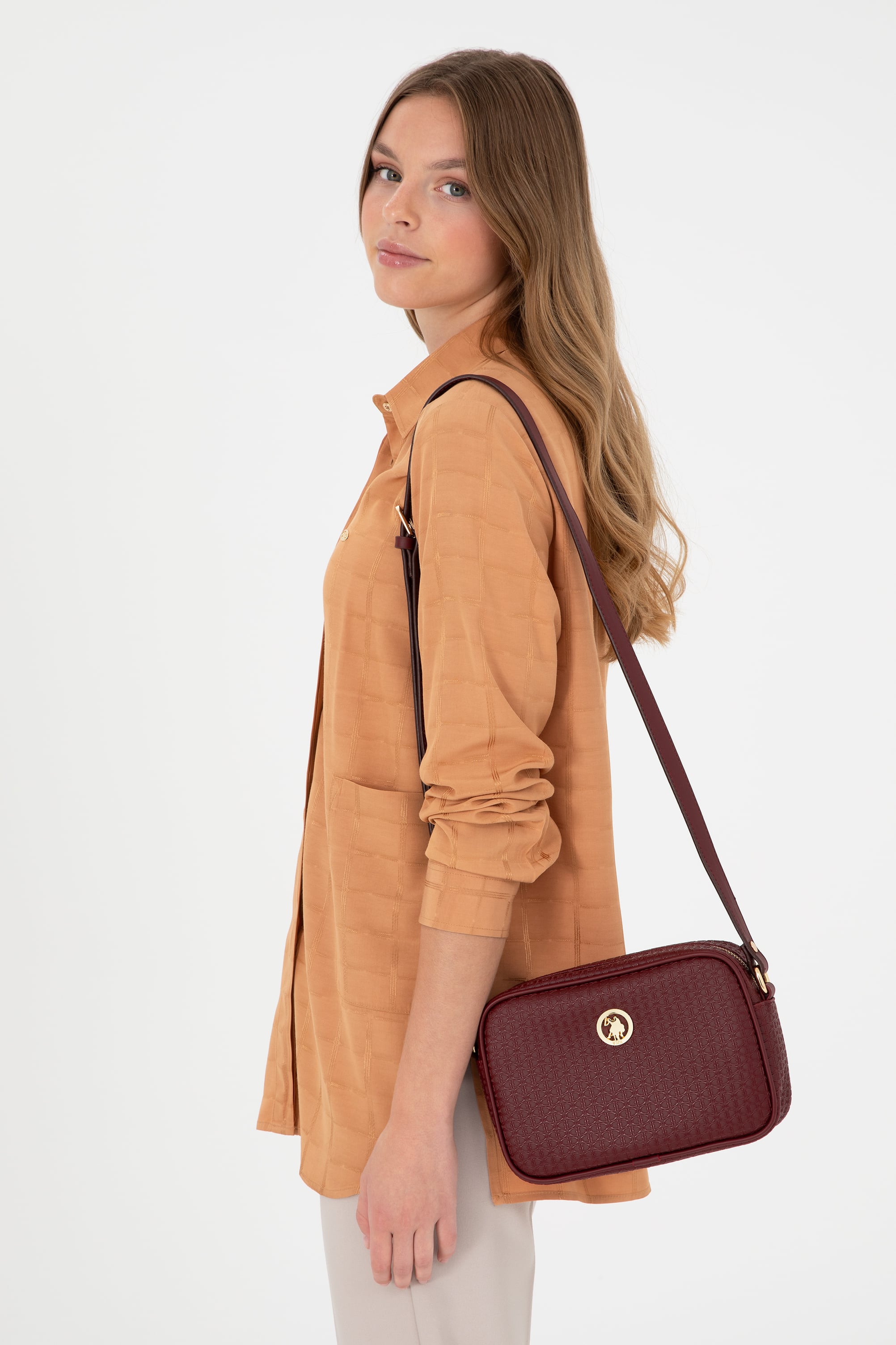 کیف رودوشی بورگاندی استاندارد فیت زنانه یو اس پولو | US POLO ASSN
