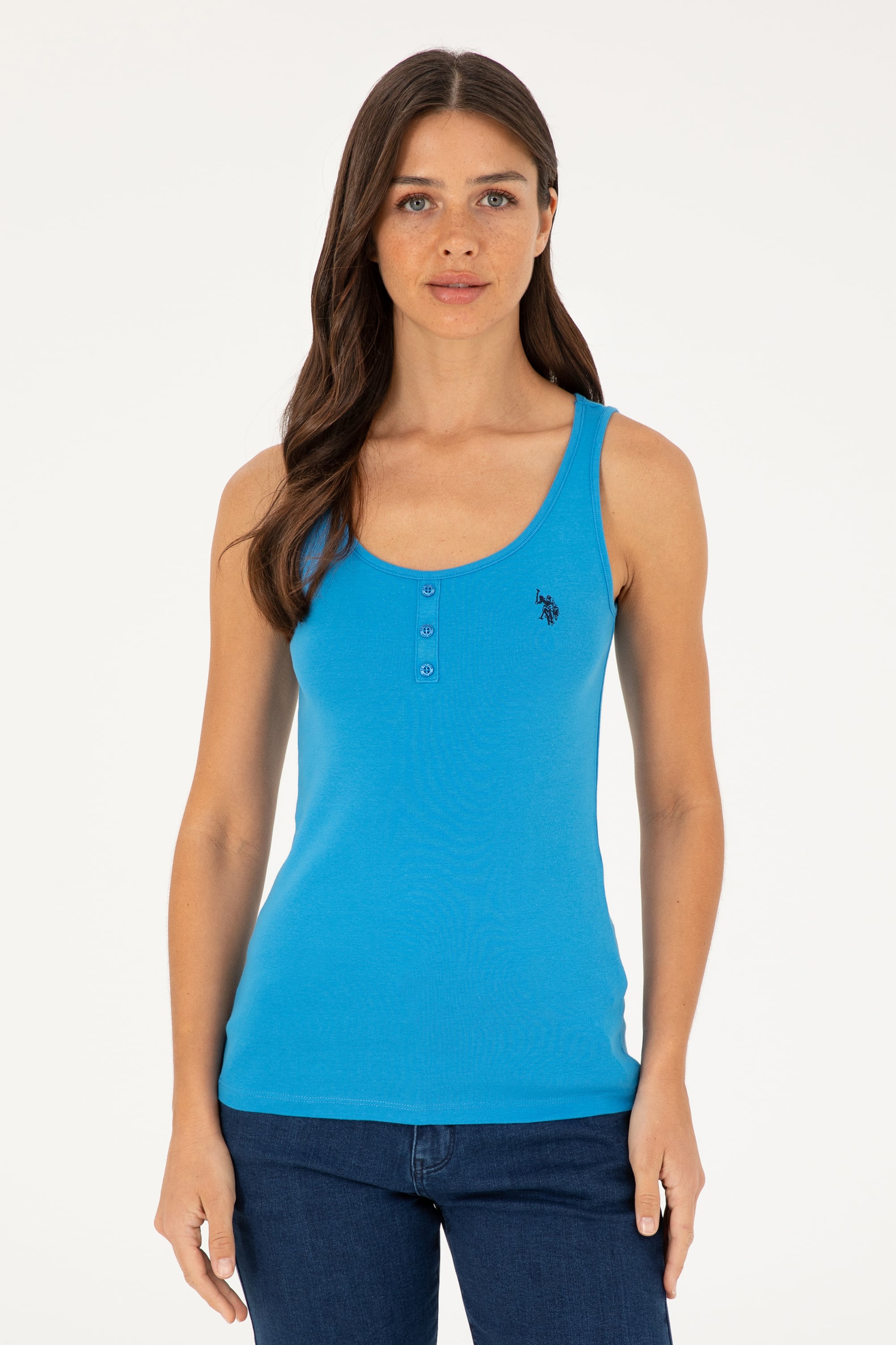 تی شرت یقه گرد آبی Ex.Slim زنانه یو اس پولو | US POLO ASSN