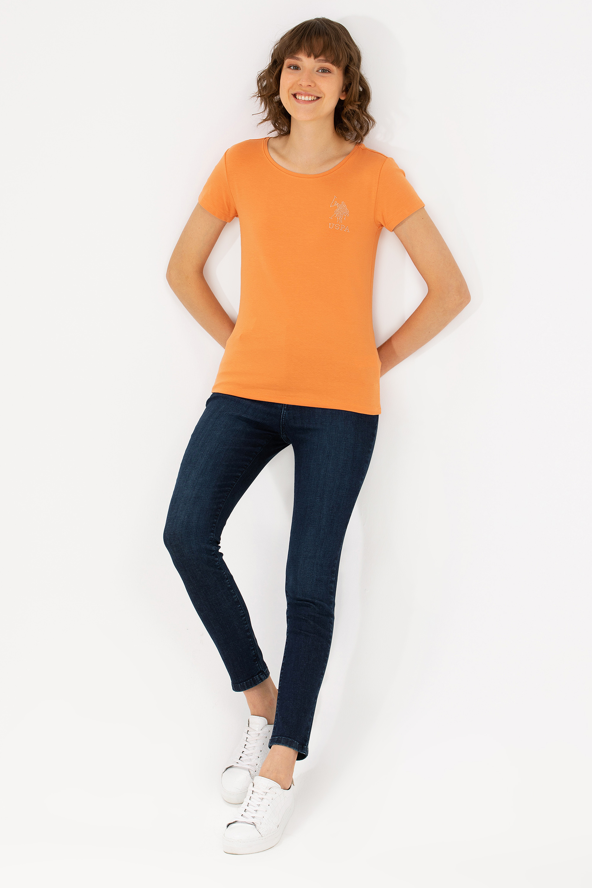 تی شرت آجری Ex.Slim زنانه یو اس پولو | US POLO ASSN