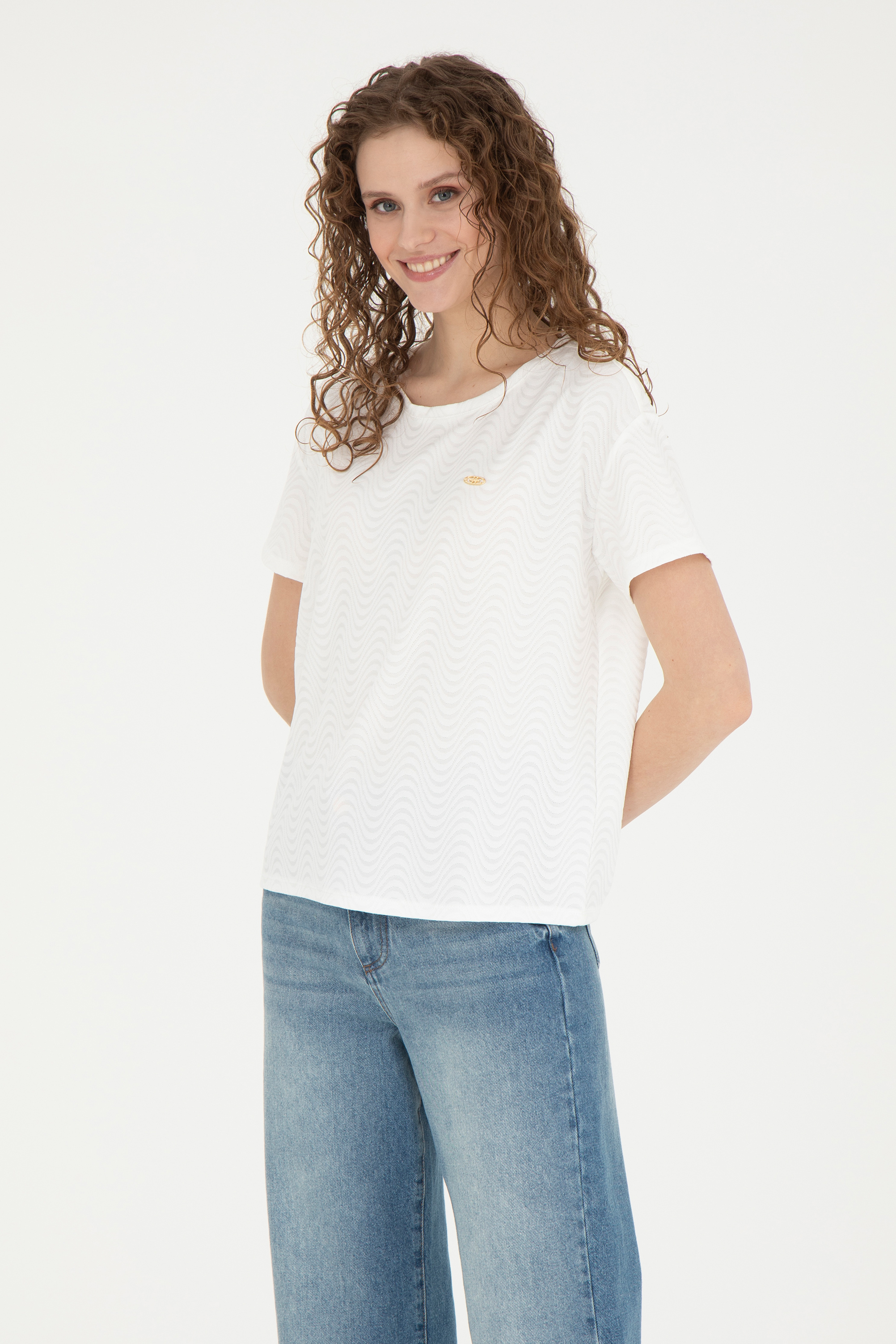 تی شرت یقه گرد اکرو ریلکس زنانه یو اس پولو | US POLO ASSN