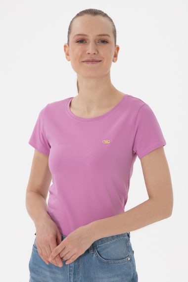 تی شرت  ارغوانی  Ex.Slim  زنانه یو اس پولو | US POLO ASSN