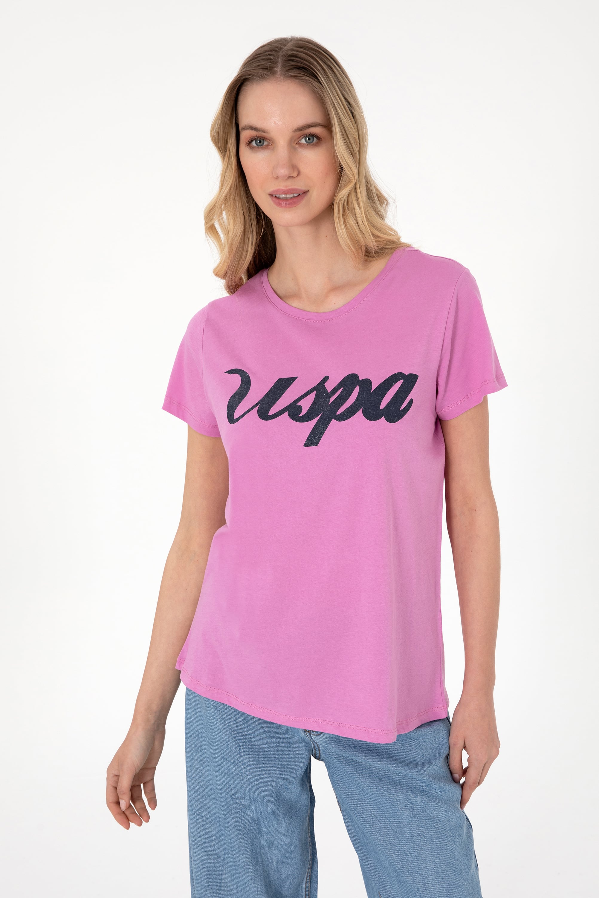 تی شرت ارغوانی رگولار زنانه یو اس پولو | US POLO ASSN