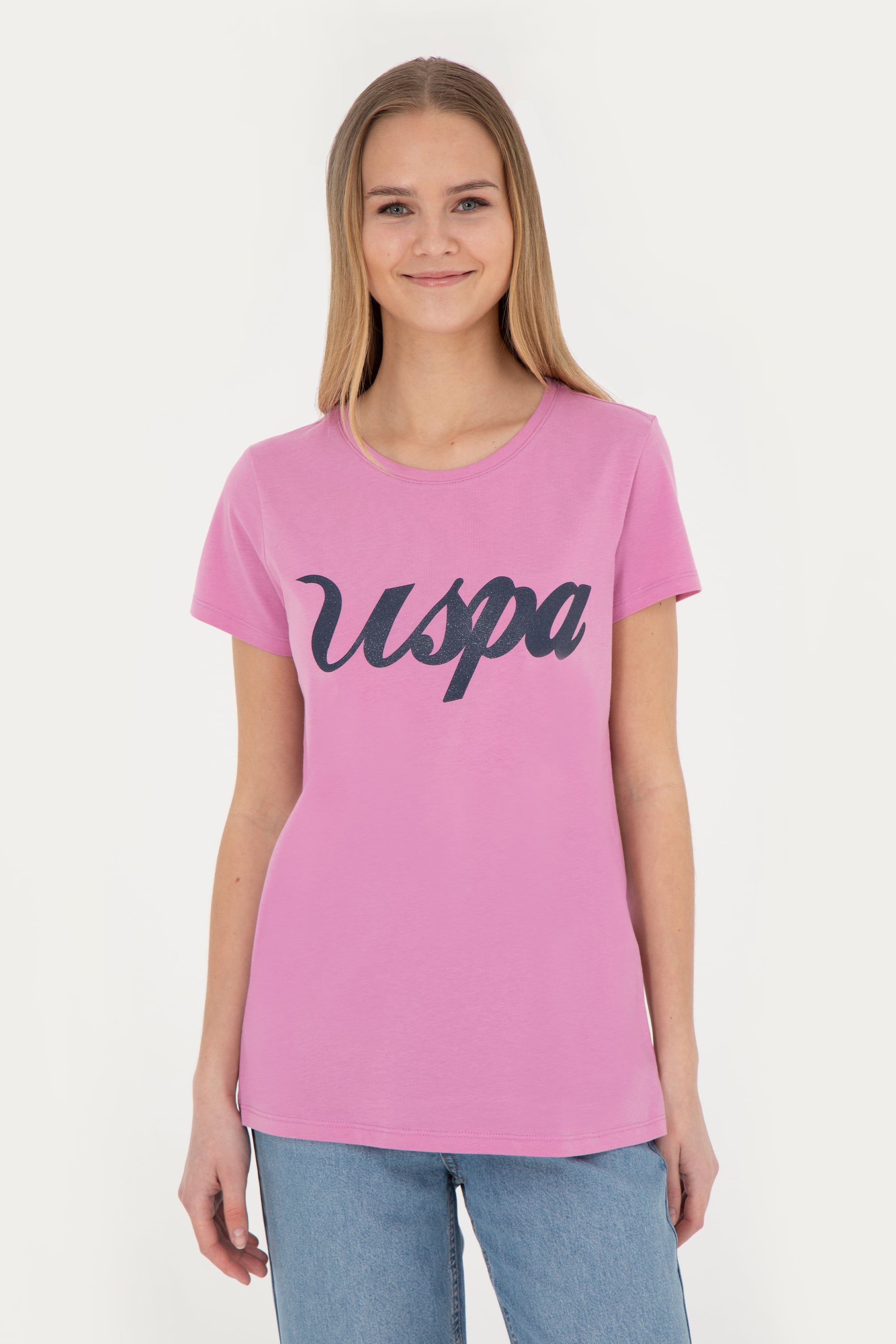 تی شرت بنفش رگولار زنانه یو اس پولو | US POLO ASSN