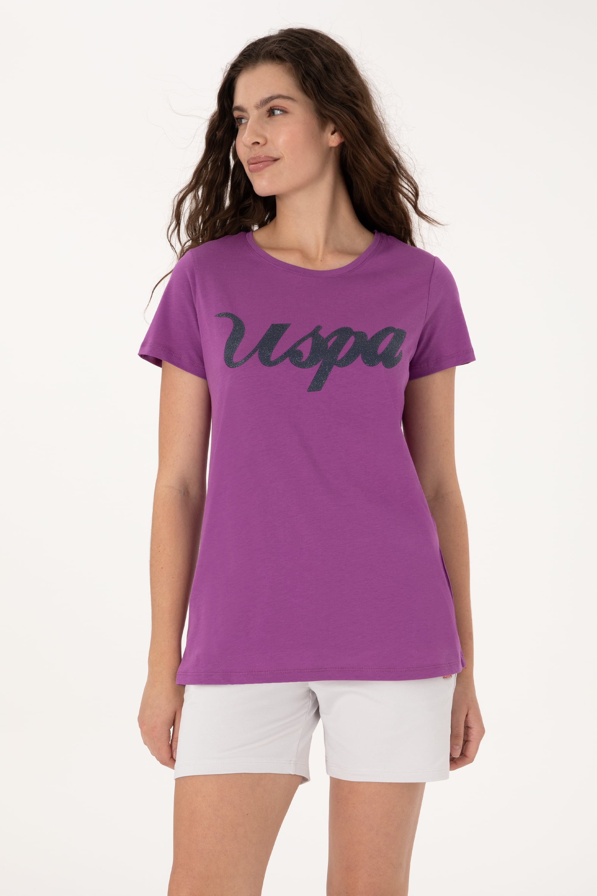 تی شرت بنفش رگولار زنانه یو اس پولو | US POLO ASSN