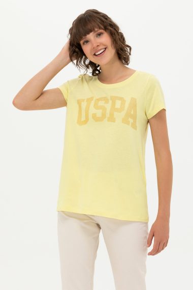 تی شرت  زرد روشن  استاندارد فیت  زنانه یو اس پولو | US POLO ASSN