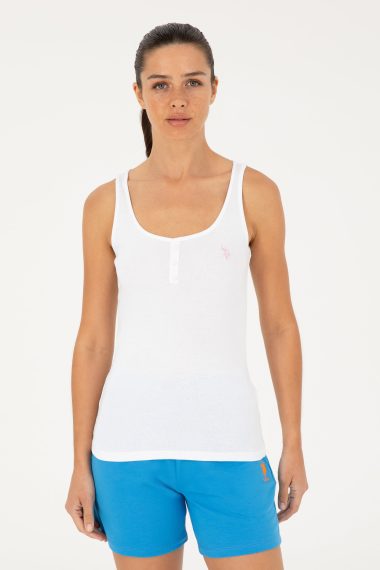 تی شرت یقه گرد سفید  Ex.Slim  زنانه یو اس پولو | US POLO ASSN