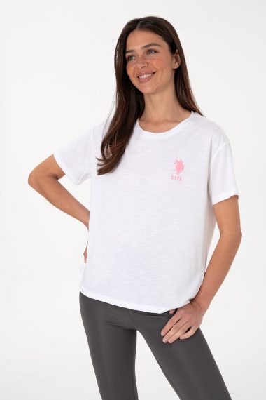 تی شرت  سفید  ریلکس  زنانه یو اس پولو | US POLO ASSN