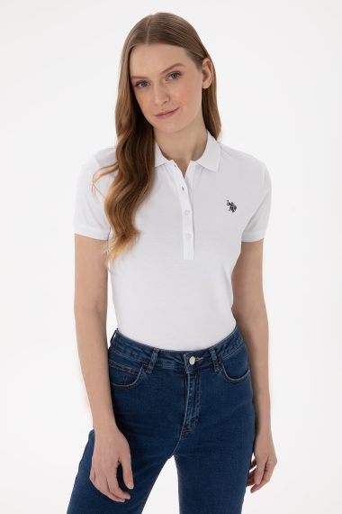 تی شرت  سفید  اندامی  زنانه یو اس پولو | US POLO ASSN