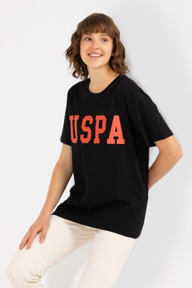 تی شرت  سیاه  ریلکس  زنانه یو اس پولو | US POLO ASSN