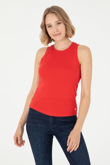 تی شرت یقه گرد قرمز  Ex.Slim  زنانه یو اس پولو | US POLO ASSN