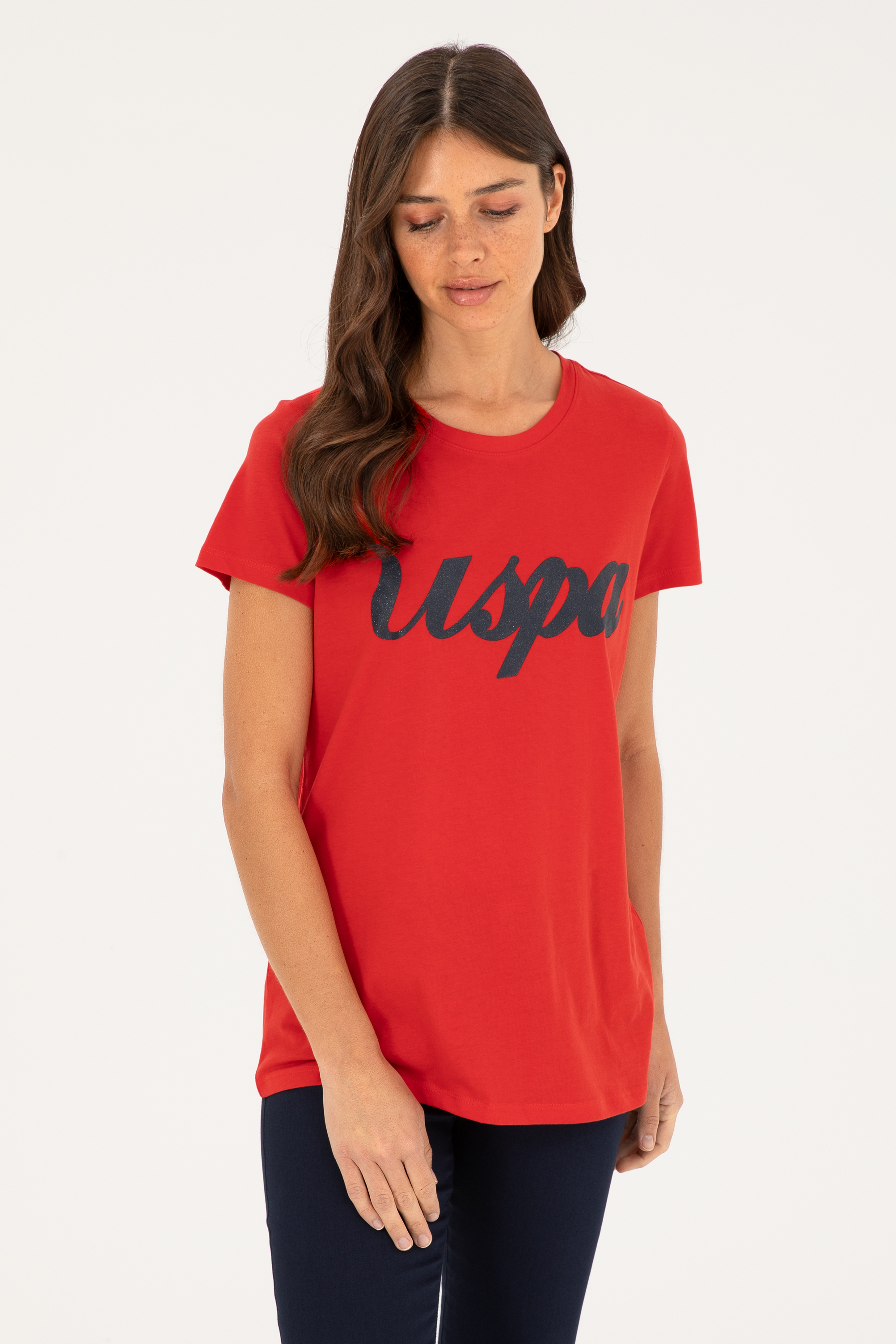 تی شرت قرمز رگولار زنانه یو اس پولو | US POLO ASSN