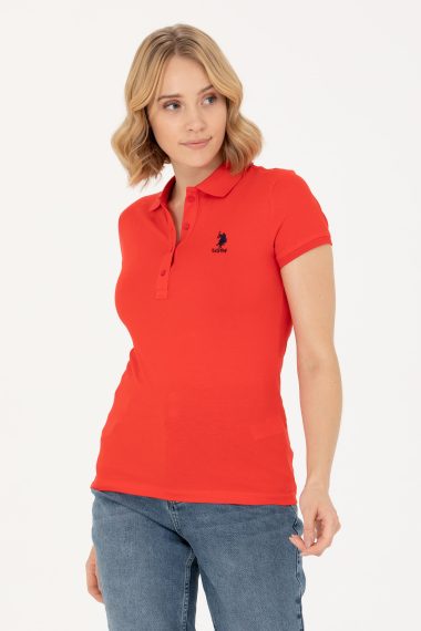 تی شرت  قرمز  اندامی  زنانه یو اس پولو | US POLO ASSN