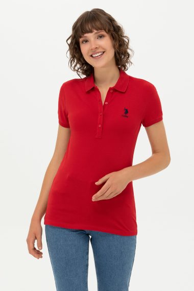 تی شرت  قرمز  اندامی  زنانه یو اس پولو | US POLO ASSN