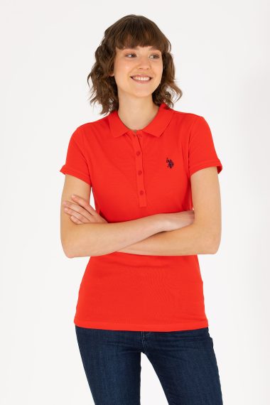 تی شرت  قرمز  اندامی  زنانه یو اس پولو | US POLO ASSN