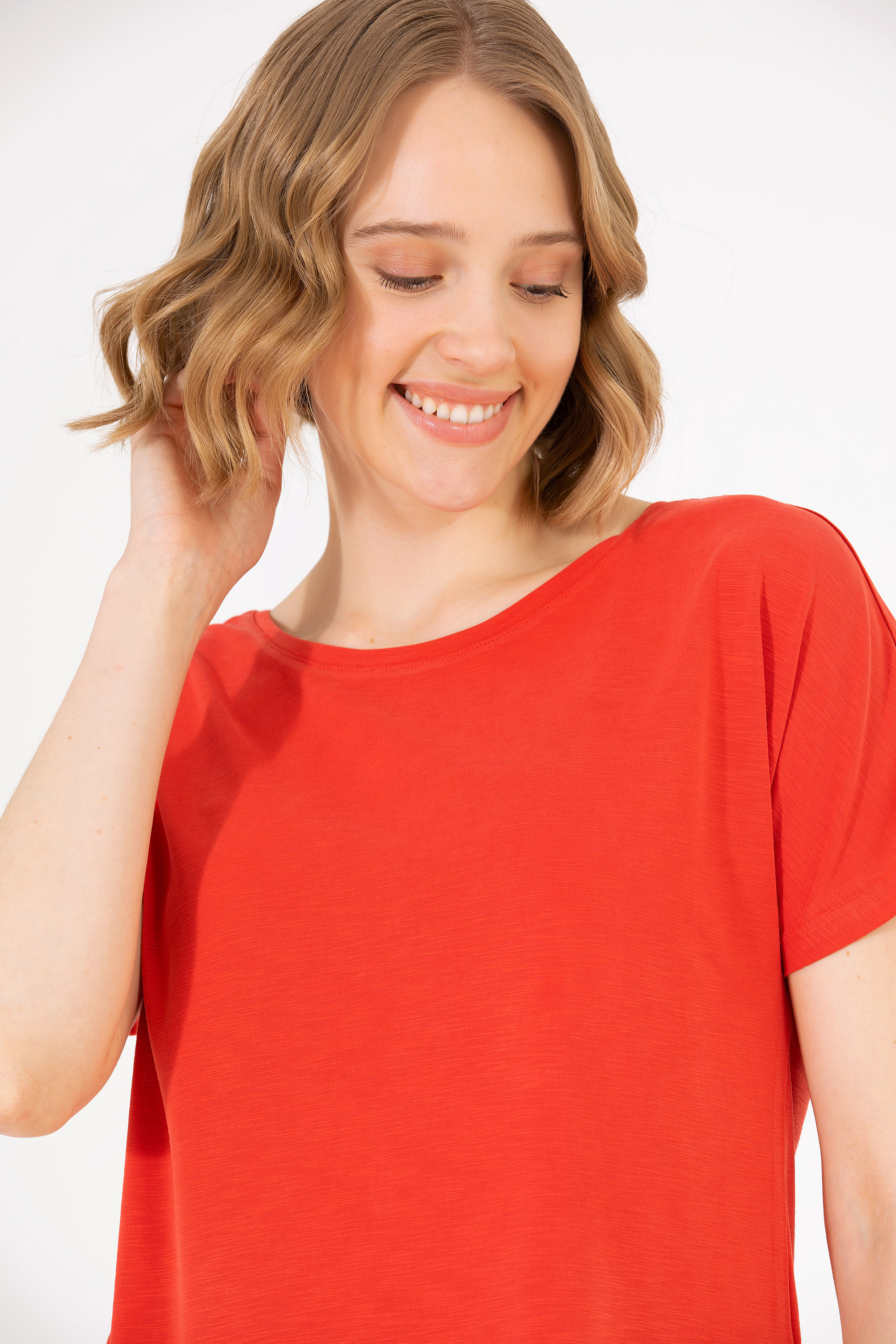 تی شرت قرمز Crop Top زنانه یو اس پولو | US POLO ASSN