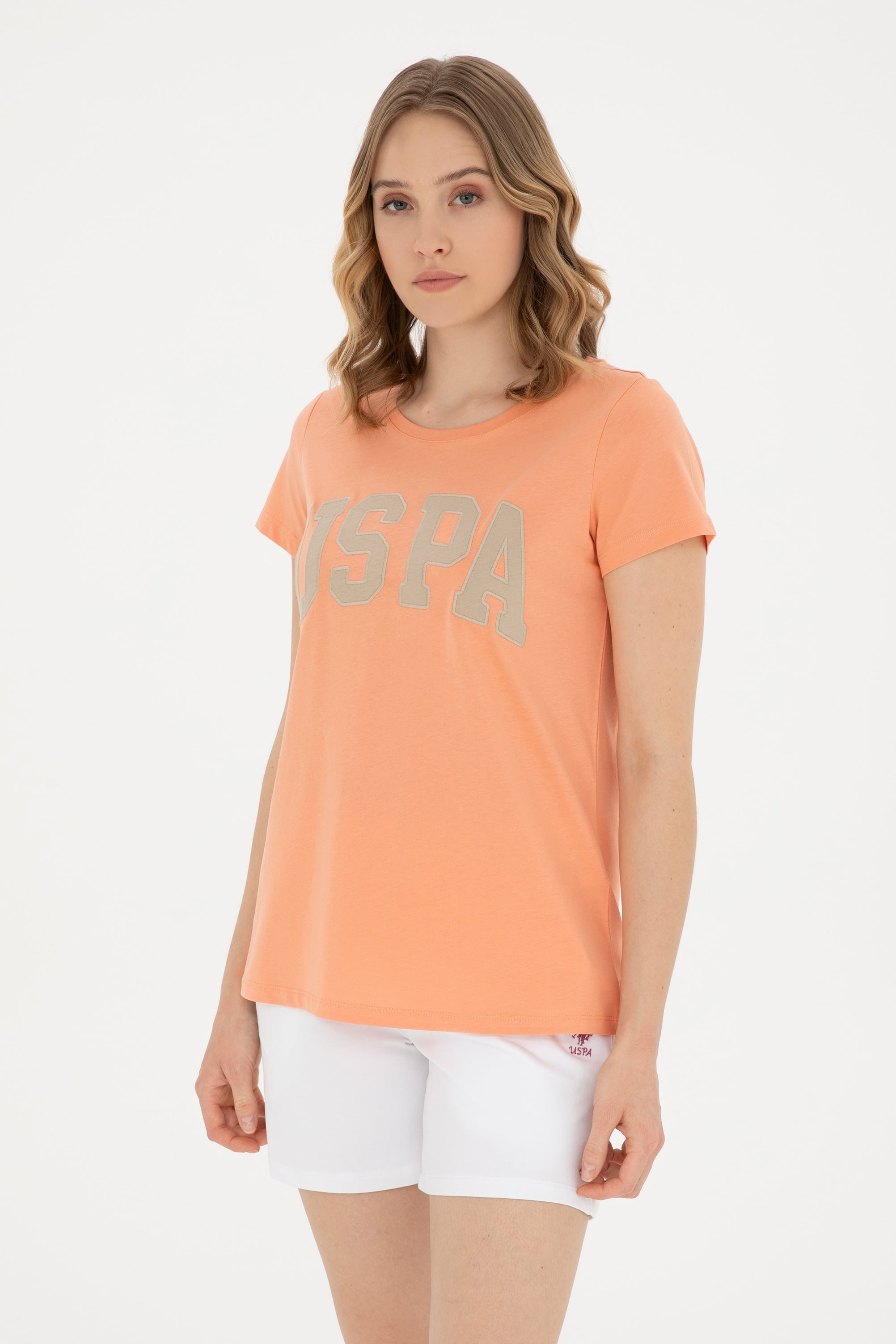 تی شرت یقه گرد گل بهی رگولار زنانه یو اس پولو | US POLO ASSN
