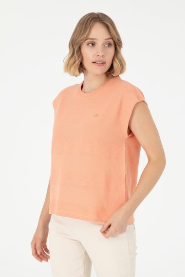 تی شرت یقه گرد گل بهی  Crop Top  زنانه یو اس پولو | US POLO ASSN