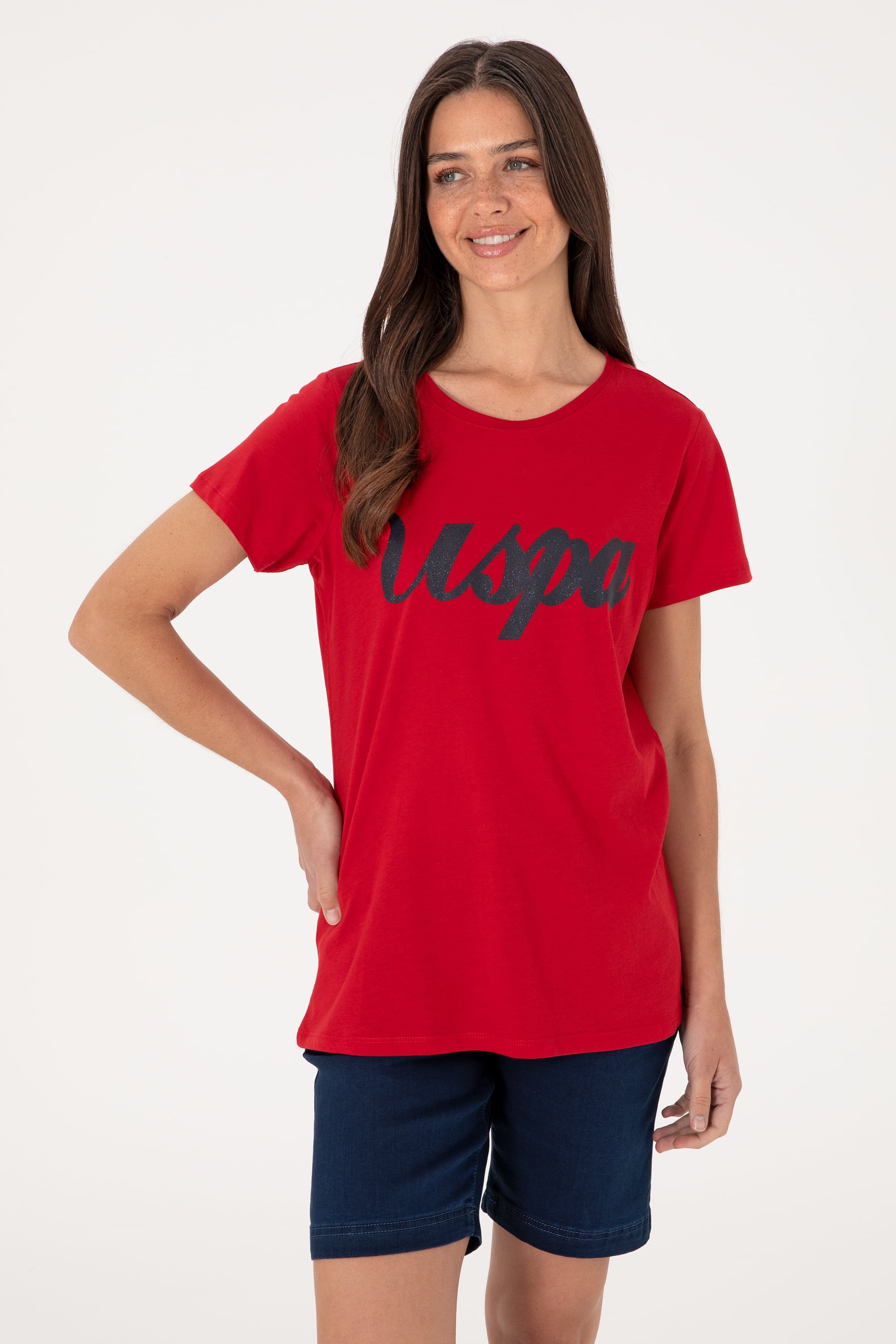 تی شرت قرمز رگولار زنانه یو اس پولو | US POLO ASSN