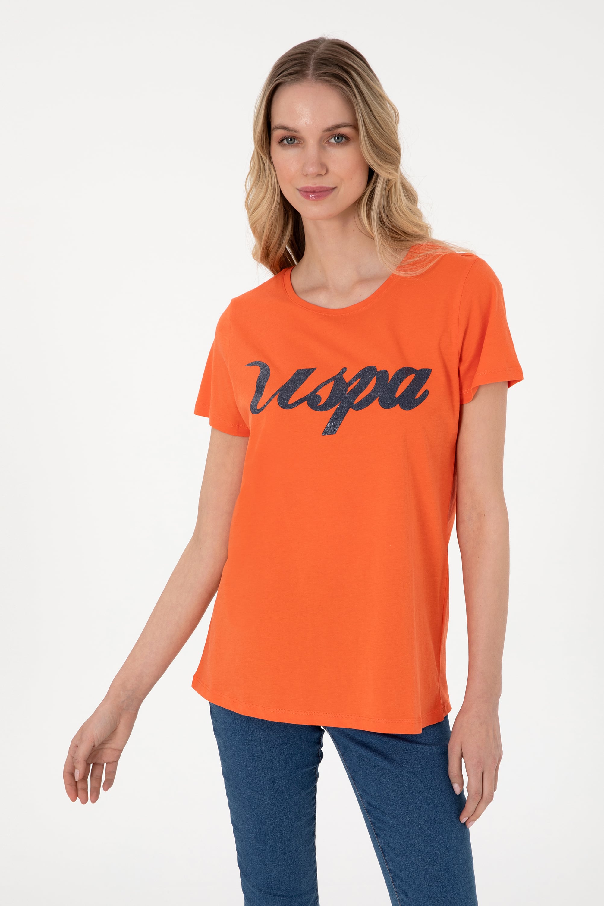 تی شرت گل اناری رگولار زنانه یو اس پولو | US POLO ASSN