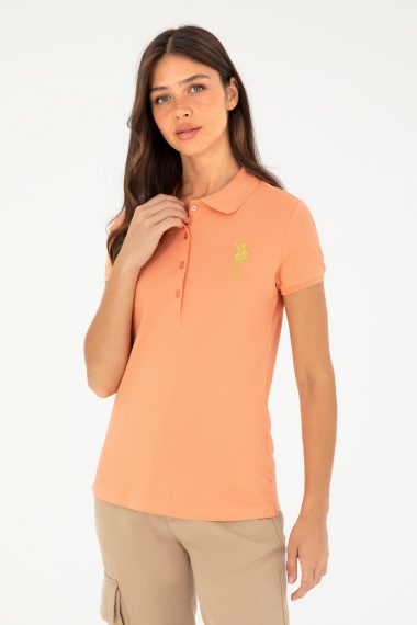 تی شرت یقه پولو گل بهی  اندامی  زنانه یو اس پولو | US POLO ASSN