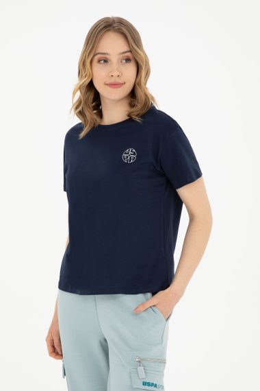 تی شرت یقه گرد لاجورد  ریلکس  زنانه یو اس پولو | US POLO ASSN