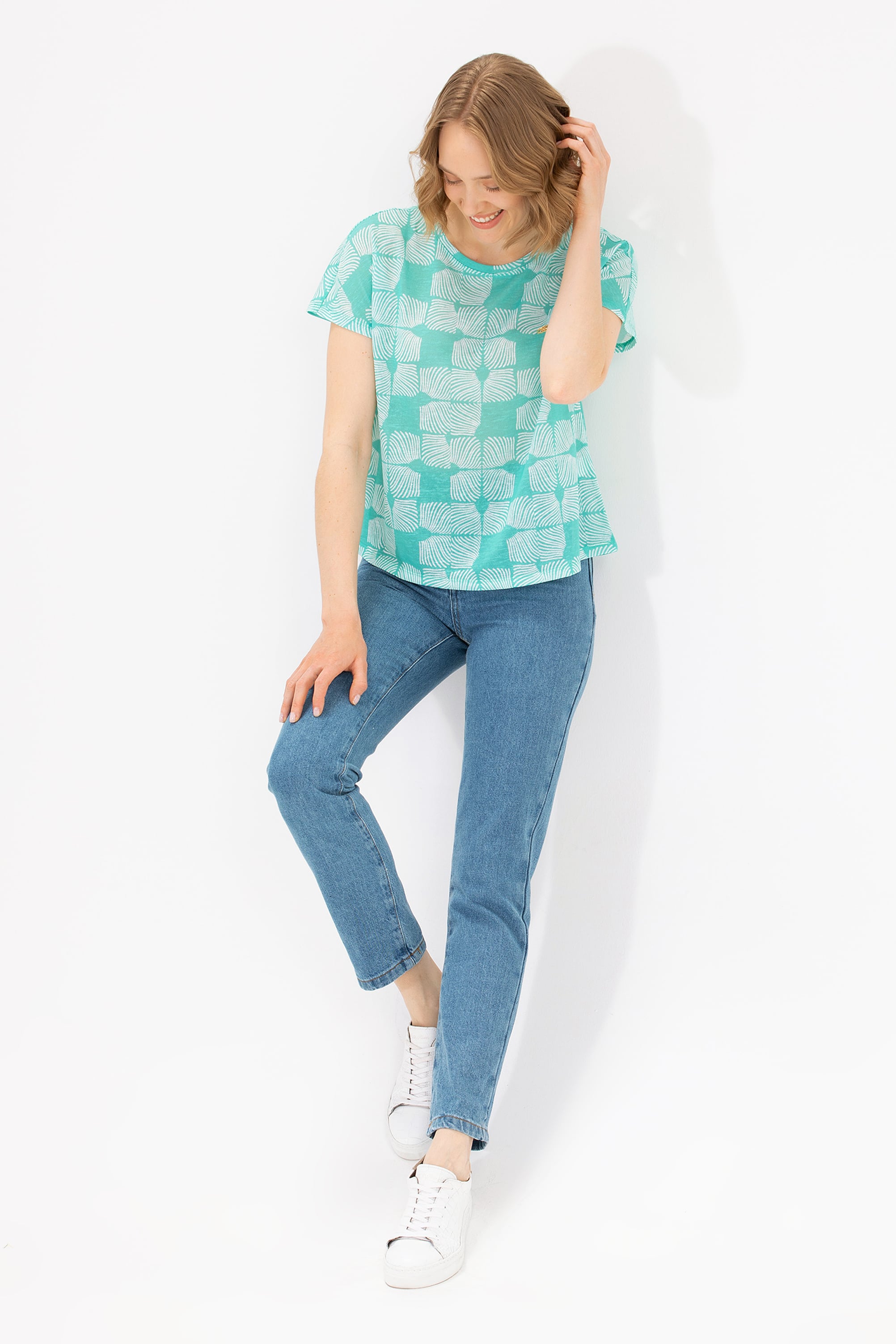 تی شرت نعناعی Crop Top زنانه یو اس پولو | US POLO ASSN