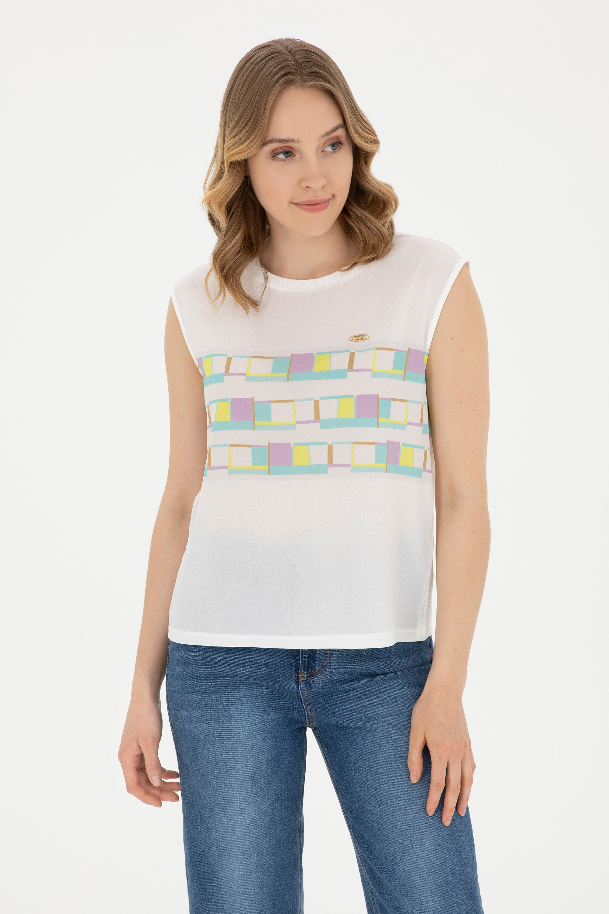 تی شرت یقه گرد نعناعی رگولار زنانه یو اس پولو | US POLO ASSN
