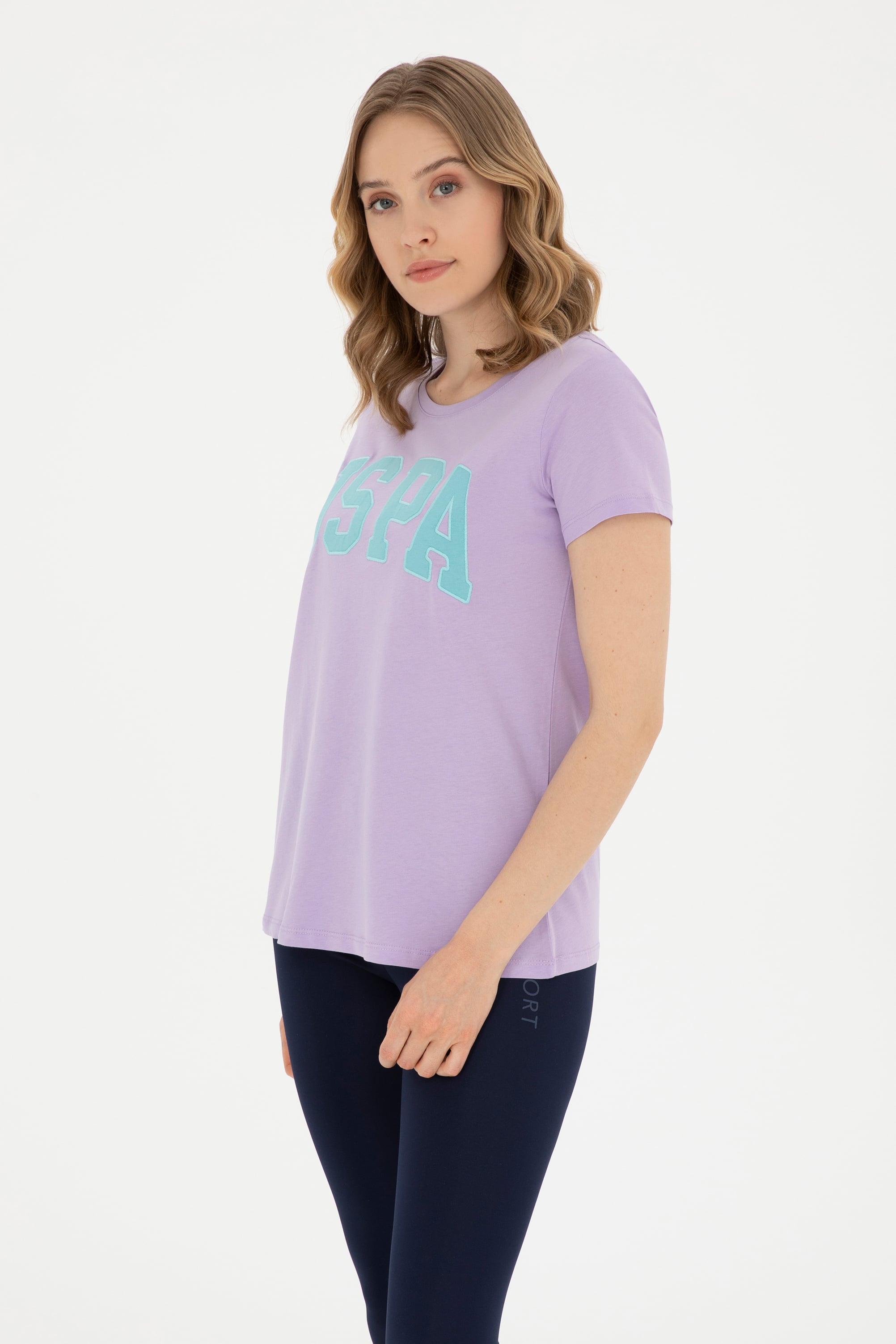 تی شرت یقه گرد یاسی رگولار زنانه یو اس پولو | US POLO ASSN